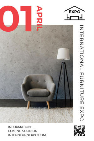 Furniture Expo invitation with modern Interior Invitation 6x9in Design Template