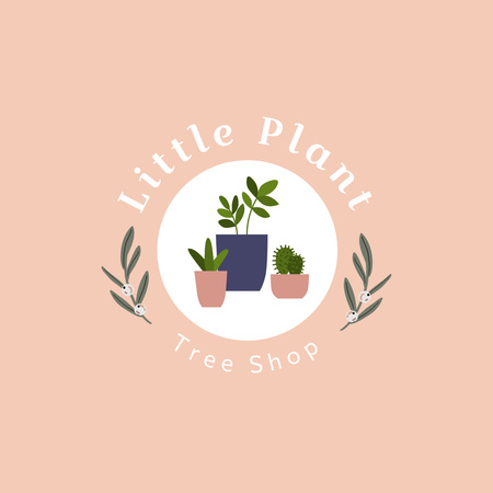 Store Emblem with Trees Logo Design Template
