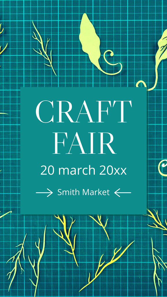 Craft Fair With Twigs In Blue Instagram Story Design Template