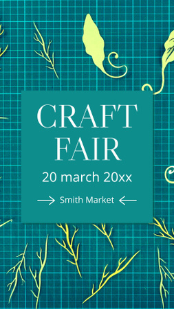 Craft Fair With Twigs In Blue Instagram Story Design Template