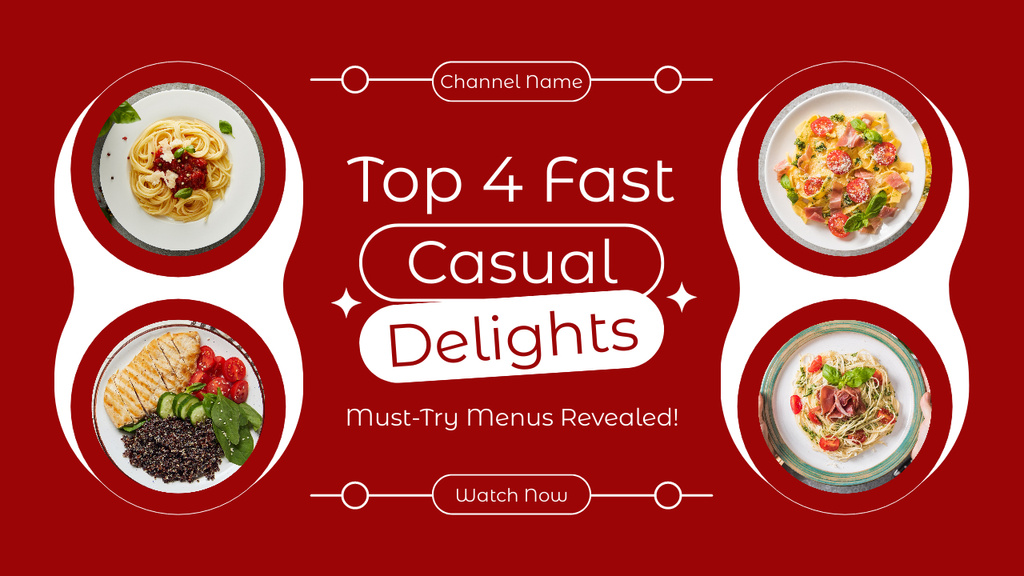 Blog Ad about To Fast Casual Food Delights Youtube Thumbnail Design Template
