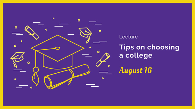 Choosing college tips with Graduation Cap FB event cover – шаблон для дизайну