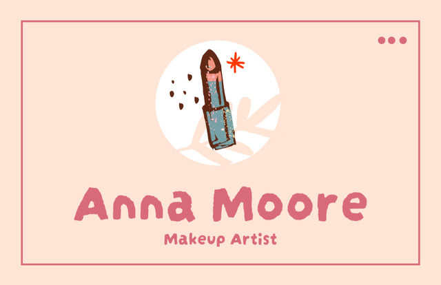 Szablon projektu Makeup Artist Services Ad with Red Lipstick Business Card 85x55mm