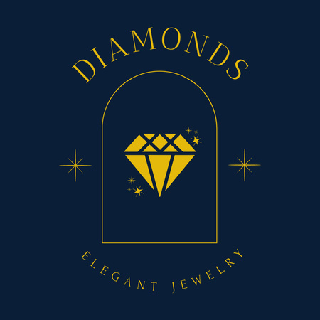 Ontwerpsjabloon van Logo van sieraden advertentie met diamant