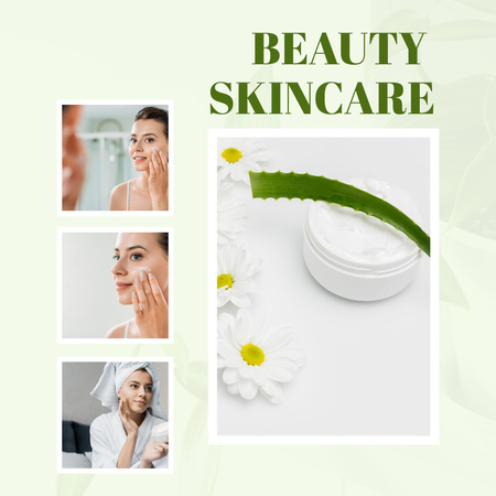 Ontwerpsjabloon van Instagram van Skincare Products Offer with Cosmetic Cream