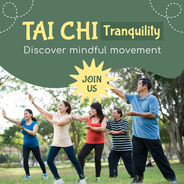 Mindful Movements Of Tai Chi Workout Offer Animated Post Modelo de Design