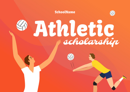 Plantilla de diseño de Athletic Scholarship Announcement Postcard 