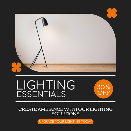 Discount Offer on Lighting Essentials Instagram AD Design Template