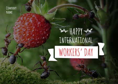 Happy International Workers Day Postcard 5x7in Design Template