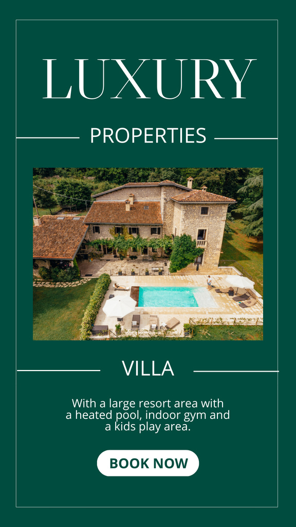 Luxury Property Sale Ad with Villa Instagram Story Design Template