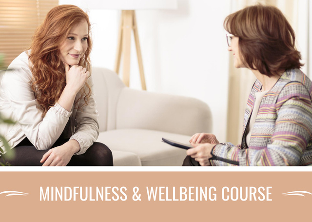Mindfullness and Wellbeing Course Postcardデザインテンプレート