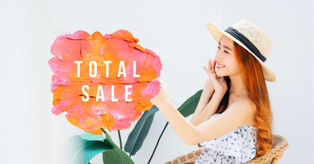 Sale Ad with Woman applying Cream Facebook ADデザインテンプレート