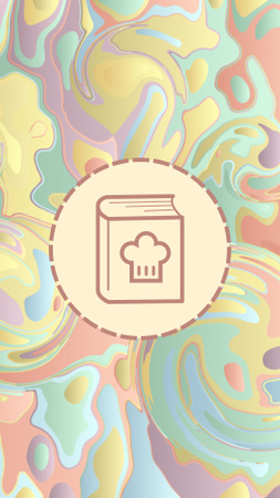 Ilustrace kuchařské knihy na světlém přechodu Instagram Highlight Cover Šablona návrhu