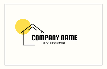 House Improvement and Construction Minimalist Business Card 85x55mm Design Template