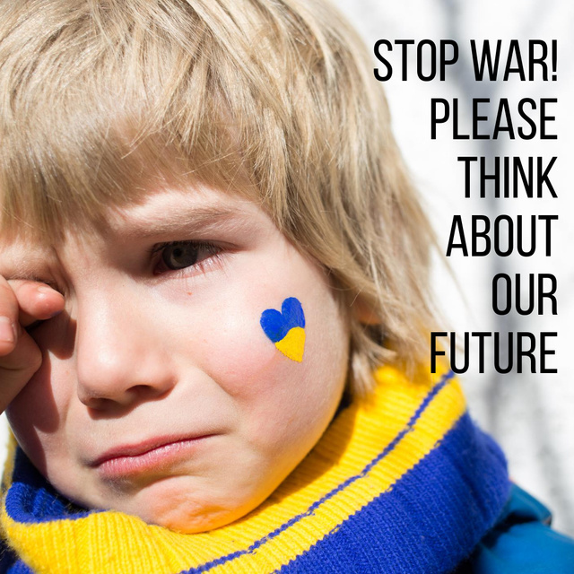 Modèle de visuel Stop War Motivational Call - Instagram