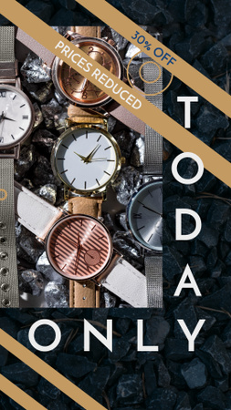 Стильні годинники з поясом Instagram Story – шаблон для дизайну
