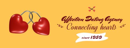 Hearts watching TV on Valentine's Day Facebook Video cover Design Template