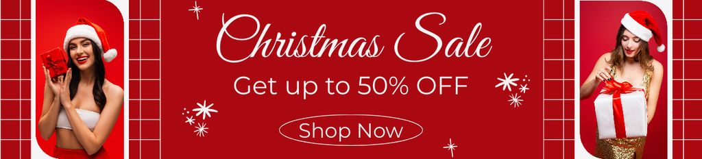 Christmas Sale with Discounts Ebay Store Billboard Design Template