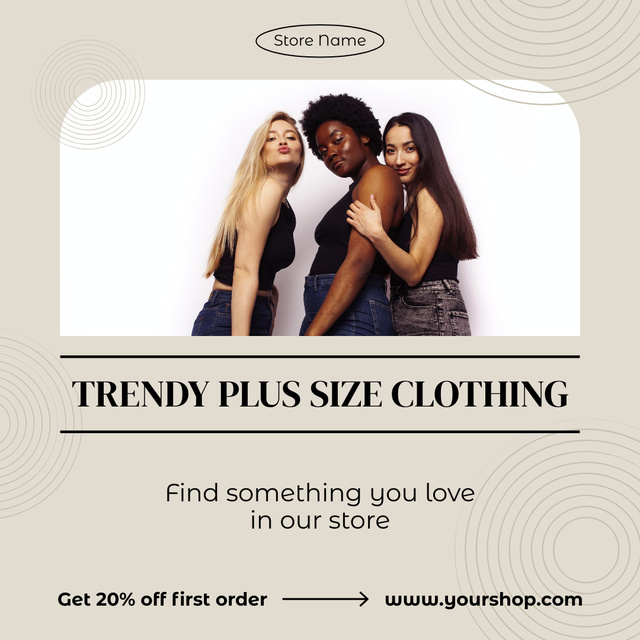 Offer of Trendy Plus Size Clothing Instagram – шаблон для дизайна