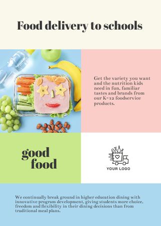 Template di design School Food Ad Flayer