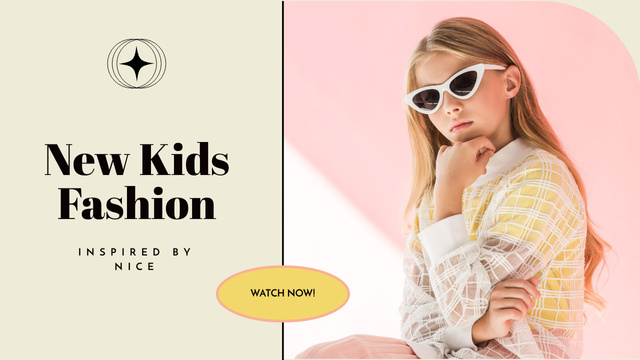 Szablon projektu Children's Clothing Ad with Girl in Sunglasses Youtube Thumbnail