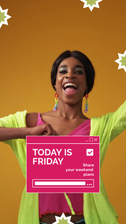 Woman having Fun on Friday Instagram Video Story Design Template
