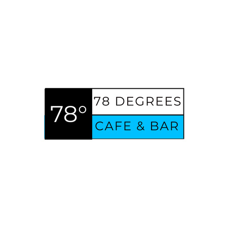 Ontwerpsjabloon van Logo van 78 graden café & bar logo-ontwerp