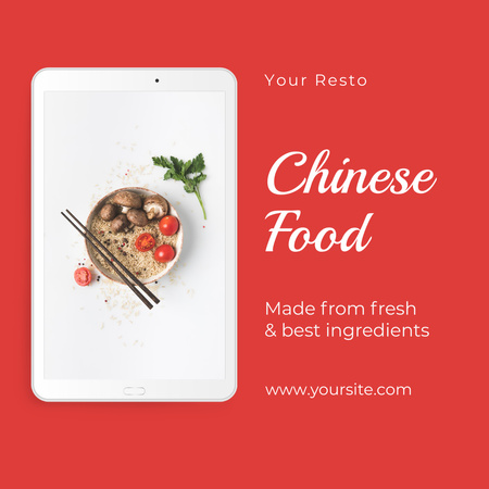 Asian Cuisine Dish with Rice Instagram Design Template