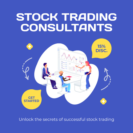 Stock Trading Consultation for Businessmen Animated Post Design Template