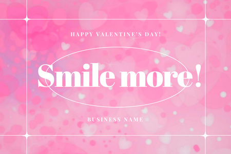 Valentine's Day Greeting with Small Hearts Postcard 4x6in Design Template