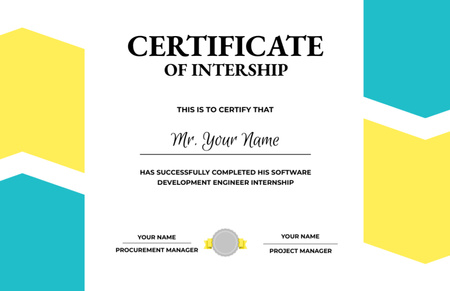 Нагорода за проходження стажування з розробки програмного забезпечення Certificate 5.5x8.5in – шаблон для дизайну
