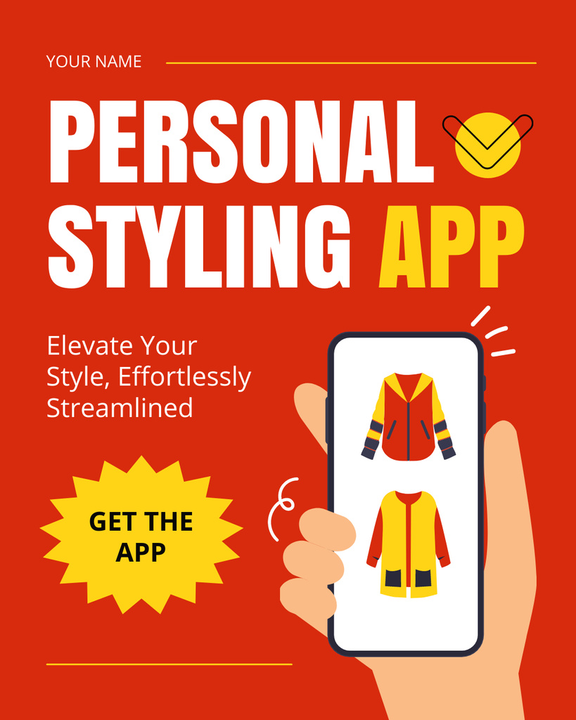 Personal Styling App Instagram Post Vertical tervezősablon