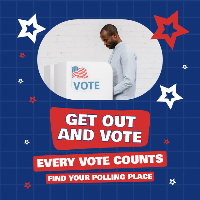 Plantilla de diseño de Vote at This Elections at Your Polling Place Instagram 