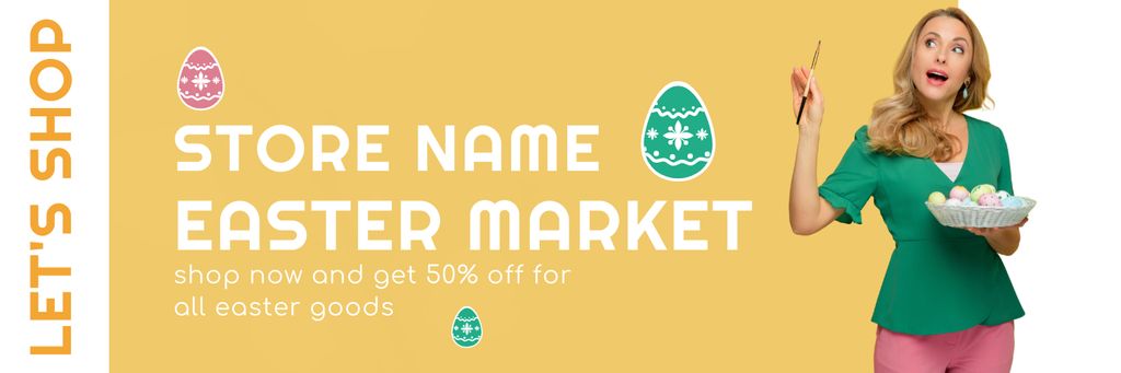 Plantilla de diseño de Easter Market Advertisement Twitter 