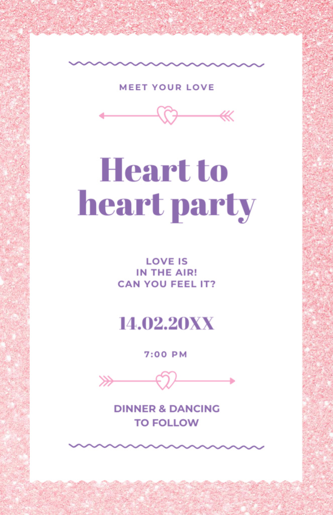 Radiant Party For Meeting Love And Acquaintances Invitation 5.5x8.5in – шаблон для дизайна