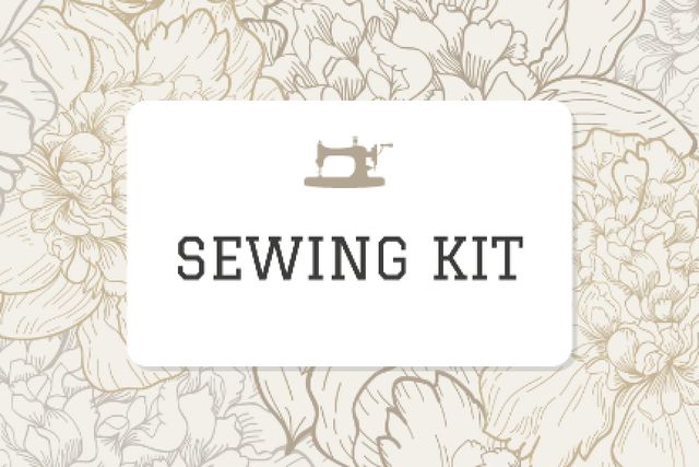 Template di design Sewing company ad on Flowers pattern Label