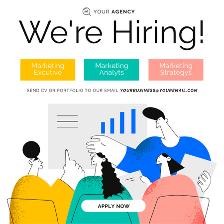 Marketing Specialist Hiring Colorful Ad LinkedIn post Design Template