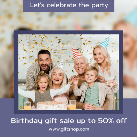 Discounts on Birthday Gifts Instagram Design Template