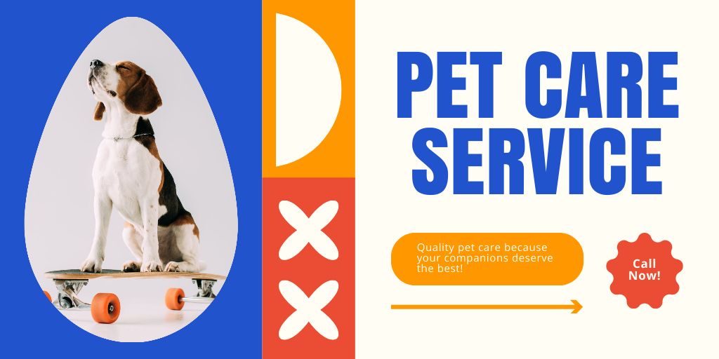 Pet Care Services Proposition Twitterデザインテンプレート