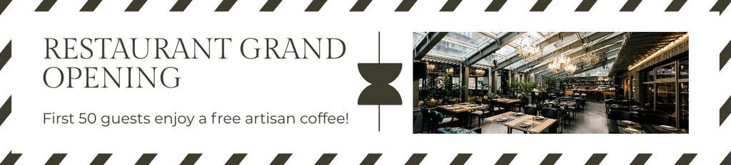 Plantilla de diseño de Restaurant Opening Ceremony With Free Coffee Drink Ebay Store Billboard 