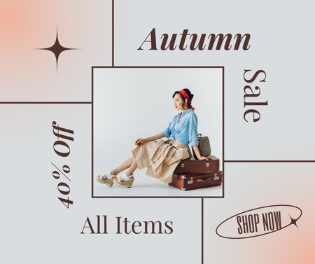 Designvorlage Autumn Clothes Sale Offer für Facebook