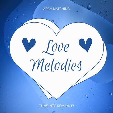 Ontwerpsjabloon van Album Cover van Valentijnsdag tune in liefde melodieën set