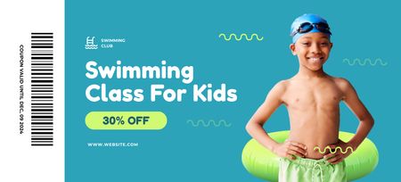 Swimming Class Discount Voucher Coupon 3.75x8.25in Design Template