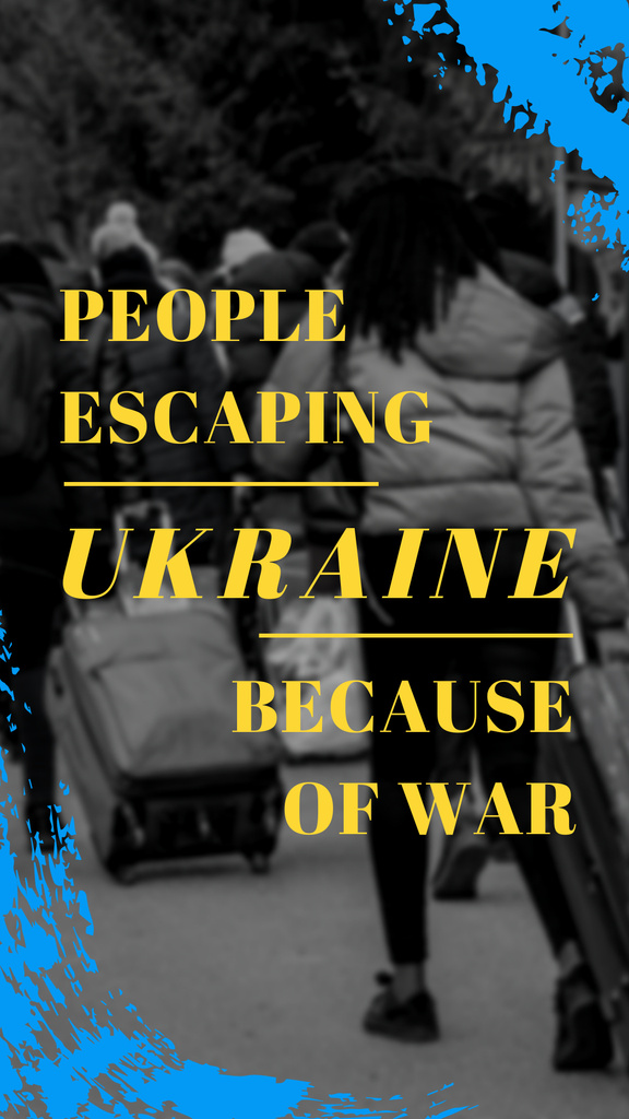 Plantilla de diseño de People escaping Ukraine because of War Instagram Story 