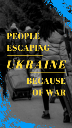 People escaping Ukraine because of War Instagram Story Design Template