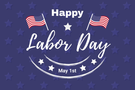 Platilla de diseño Happy Labor Day Patriotic Greeting Postcard 4x6in