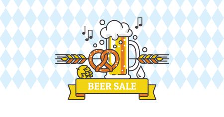 Beer Sale with Traditional Oktoberfest treat Facebook AD Design Template
