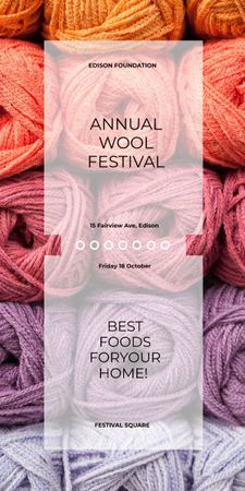 Plantilla de diseño de Knitting Festival Wool Yarn Skeins Graphic 