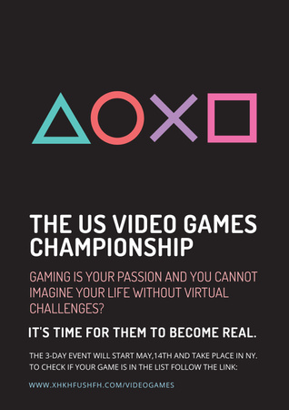 Video games Championship Poster Design Template
