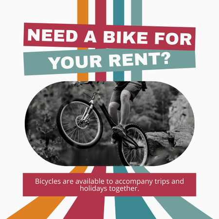 Bicycles for Rent for Any Purposes Instagram Design Template
